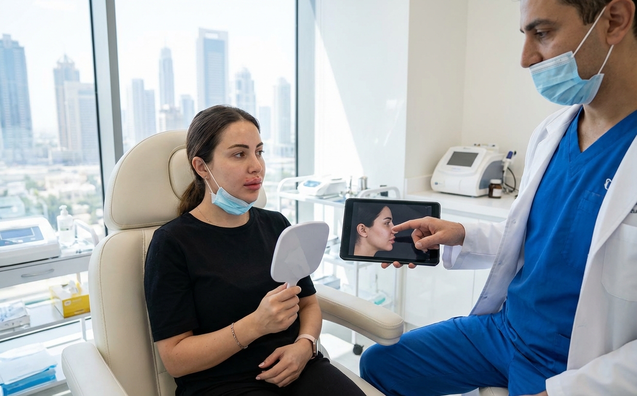 Lip Fillers Dubai: AED 900/ml vs Russian Lips — Swelling & Choices